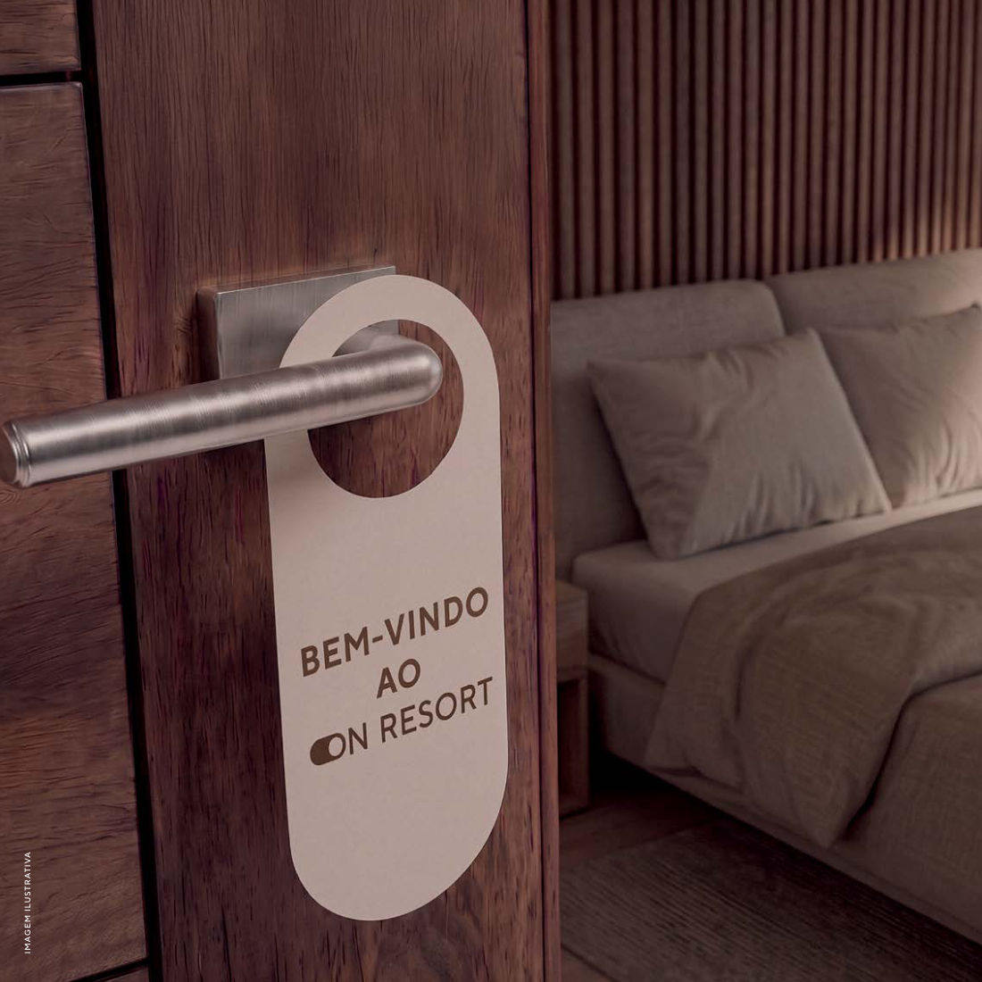 Placa de porta Bem-vindo ao ON Resort
