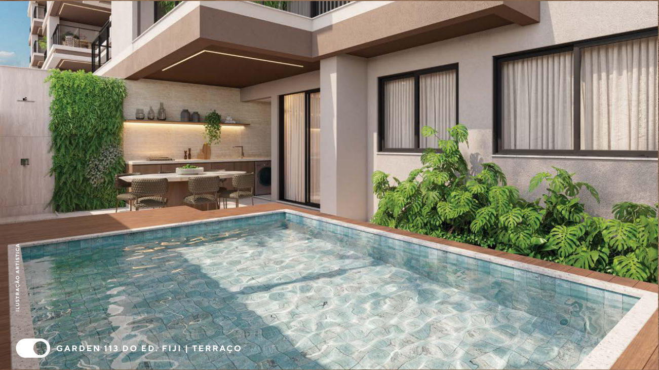 Garden com terraço e piscina privativa