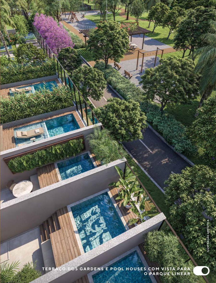 Terraços dos gardens e pool houses