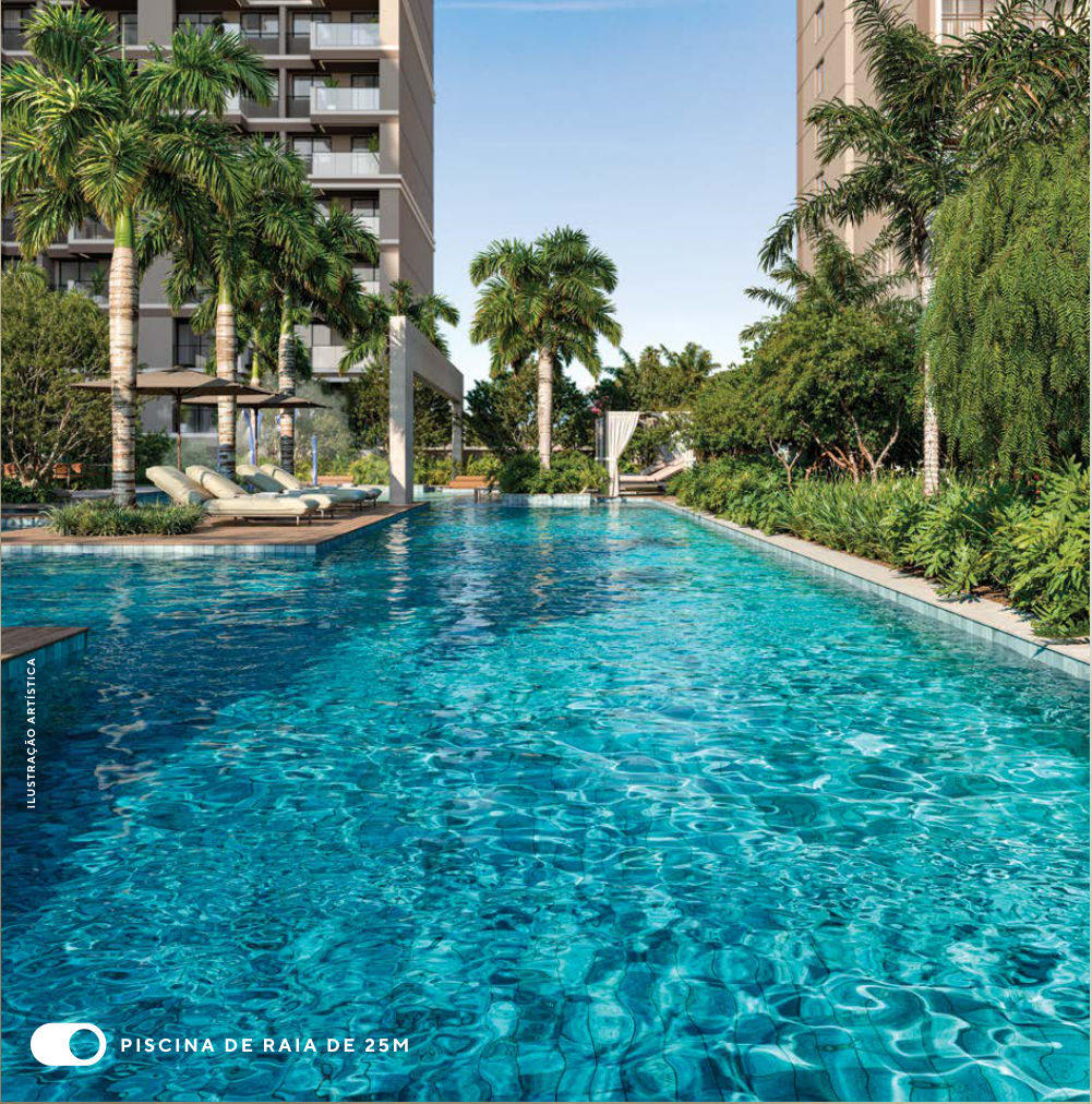 Piscina com raia de 25 metros
