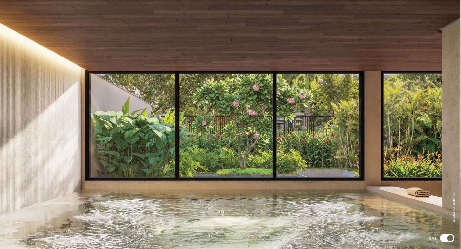 Spa com vista para o jardim